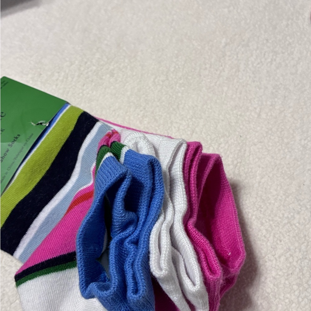 kate spade Women’s Multi-Color Striped Crew Socks - Pink, Blue, White, Green